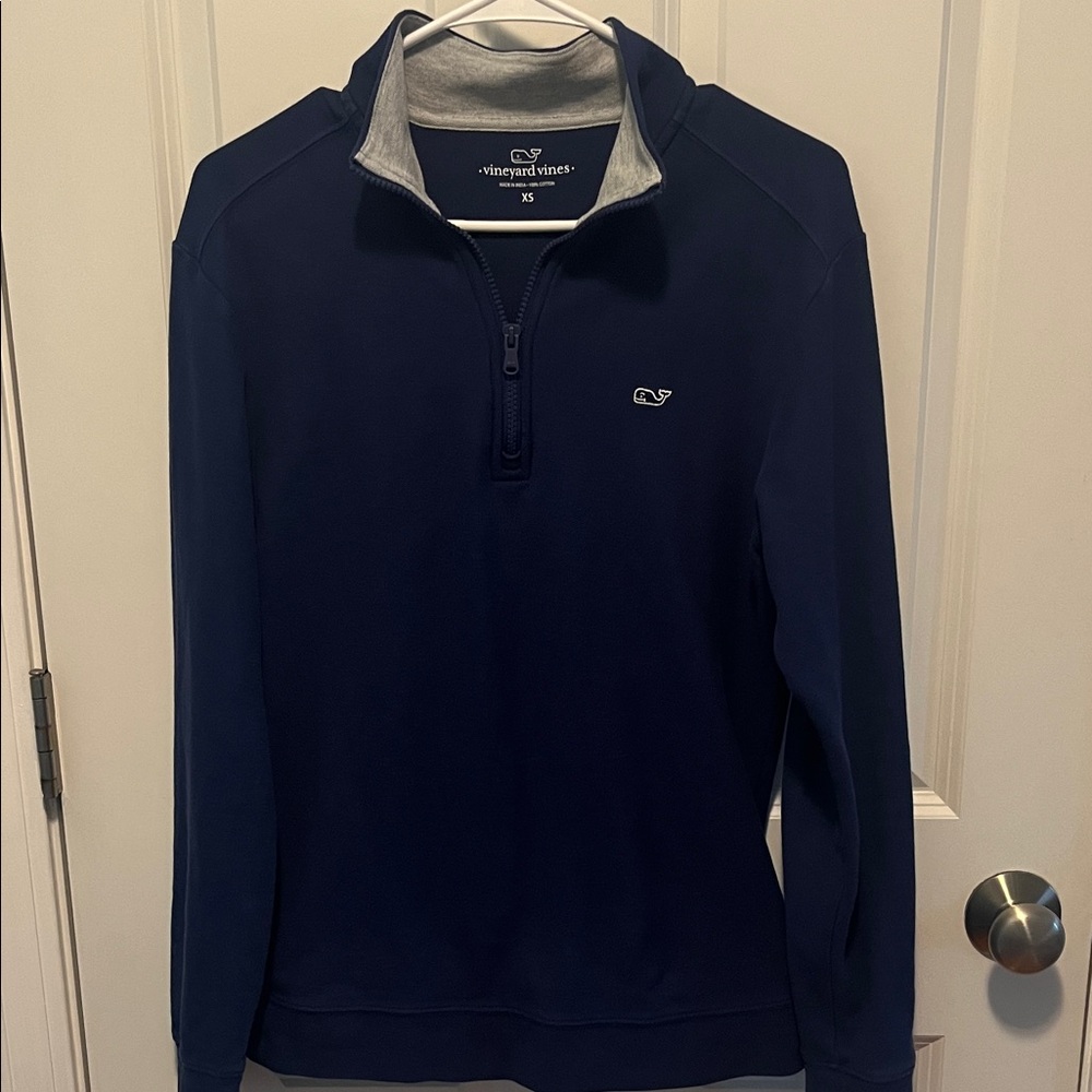 Vineyard Vines Men's Blue Zip-Up Sweater